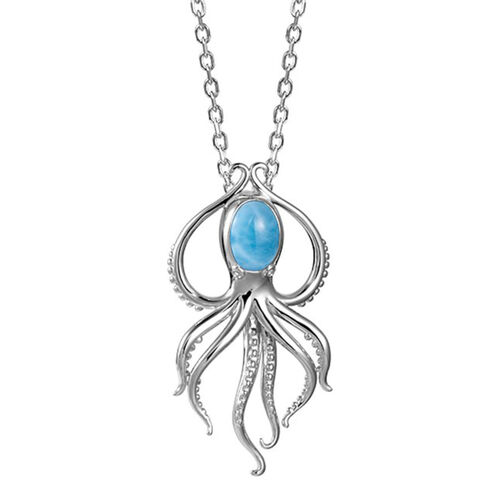 Silver and Stone Octopus Pendant