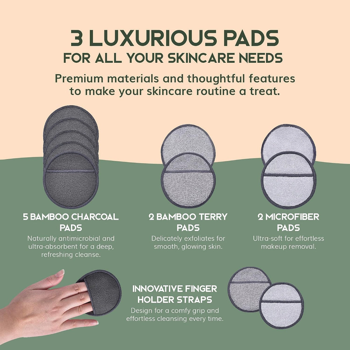 Greenzla Reusable Makeup Remover Pads – 18 Pack – view 4