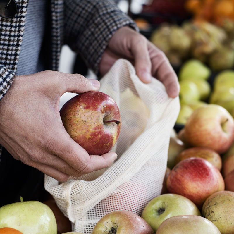 Reusable Cotton Grocery Mesh Bags - 5 Bags