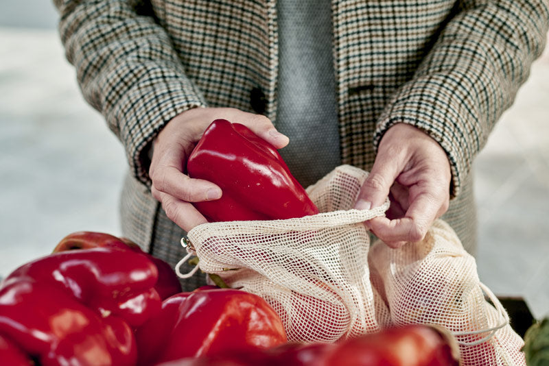 Reusable Cotton Grocery Mesh Bags - 5 Bags