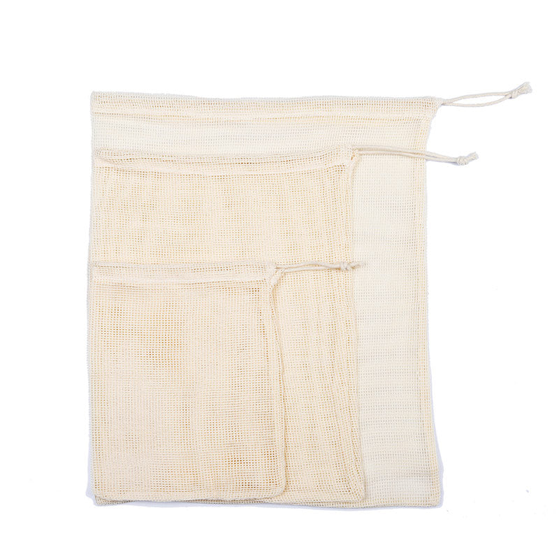 Reusable Cotton Grocery Mesh Bags - 5 Bags