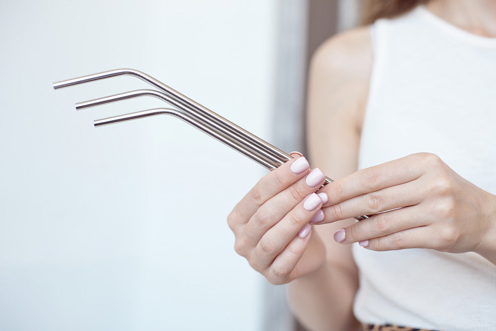 8 Pack Reusable Stainless Steel Drinking Straws