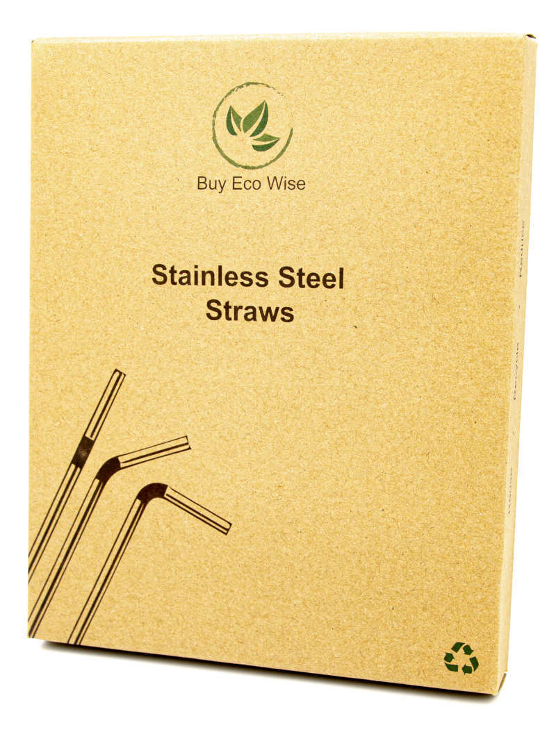 Straight Stainless Steel Reusable Drinking Straws 25 Pack