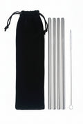 Reusable Stainless Steel Drinking Straws – Pack and Style: 4 Pack – Design 2