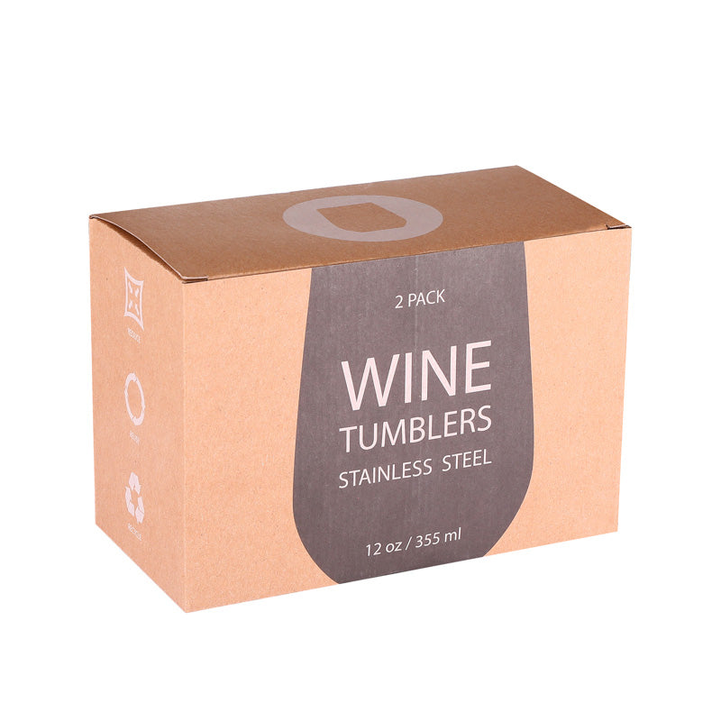 Black Insulated Wine Tumblers 2-Pack 355ml