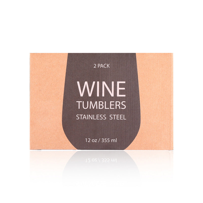 Black Insulated Wine Tumblers 2-Pack 355ml
