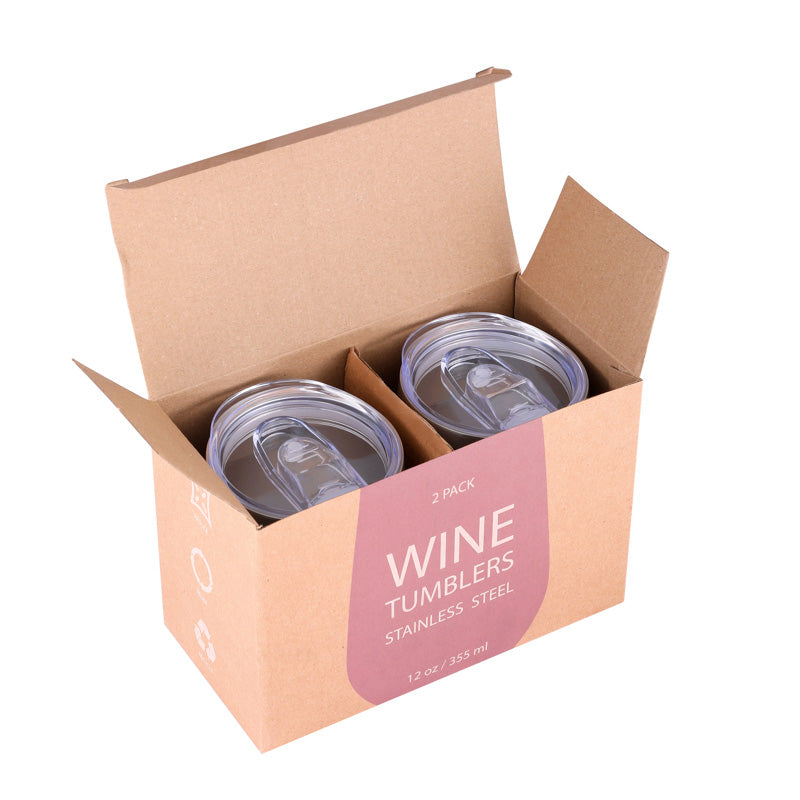 Rose Gold Insulated Wine Tumbler 2-Pack 355ml