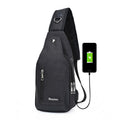 Cross Body Sling Bag Backpack with USB Charge – Colour: Black