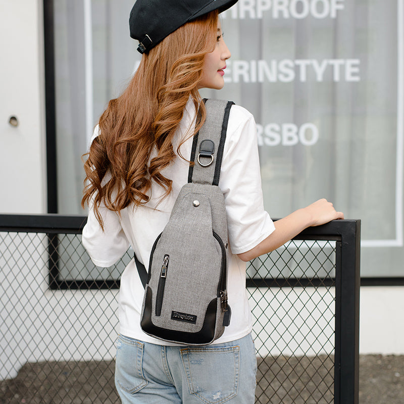 Cross Body Sling Bag Backpack with USB Charge