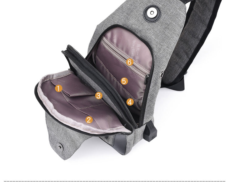 Cross Body Sling Bag Backpack with USB Charge