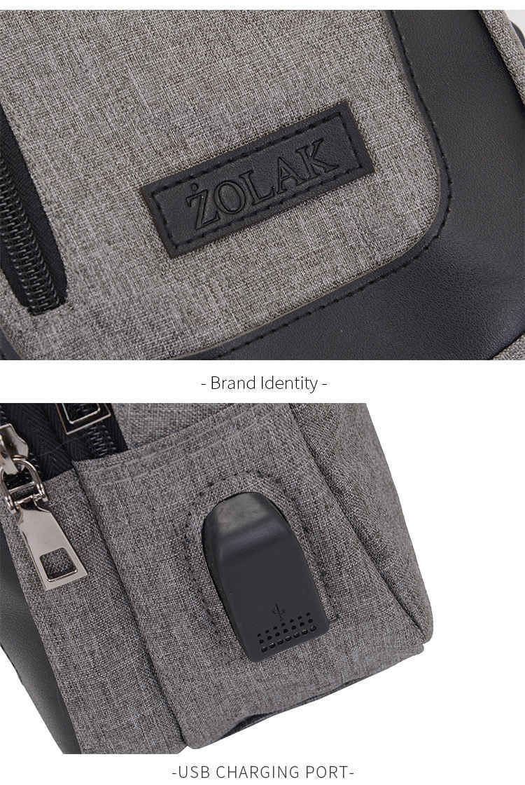 Cross Body Shoulder Sling Bag with USB Charge
