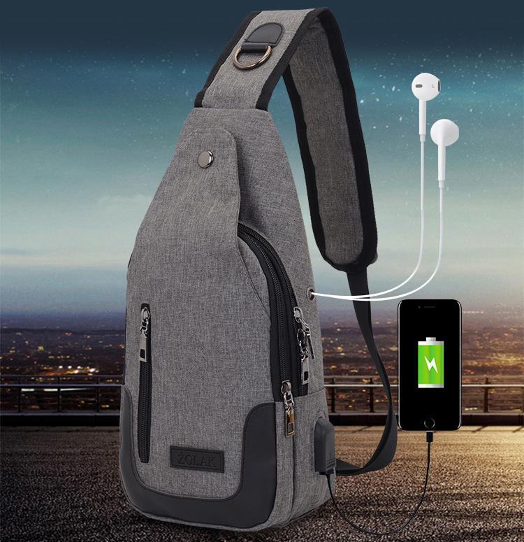 Cross Body Shoulder Sling Bag with USB Charge
