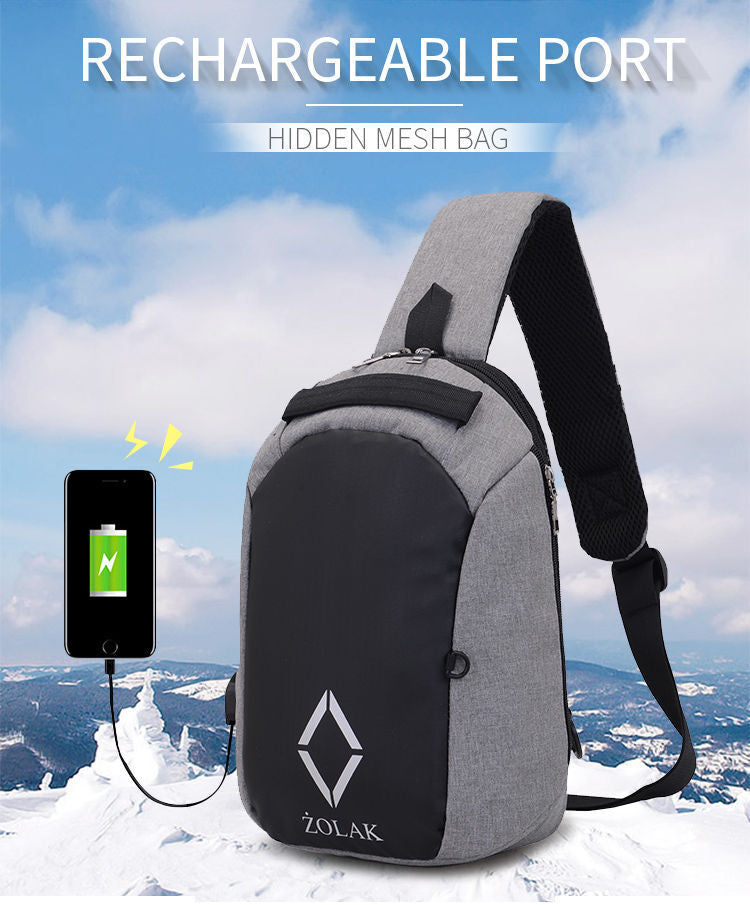 Cross Body Messenger Sling Bag with USB Charge