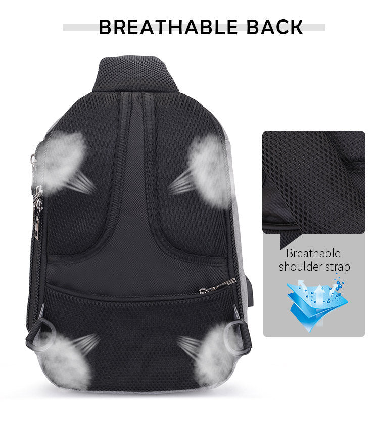 Cross Body Messenger Sling Bag with USB Charge