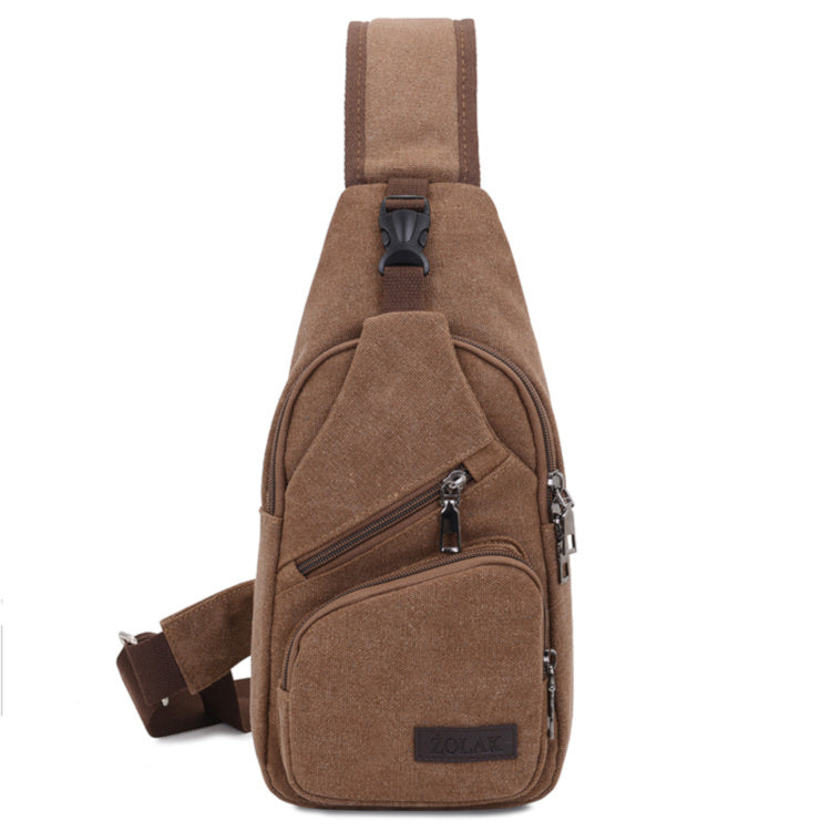Single Strap Canvas Sling Messenger Cross Body Bag – Colour: Brown