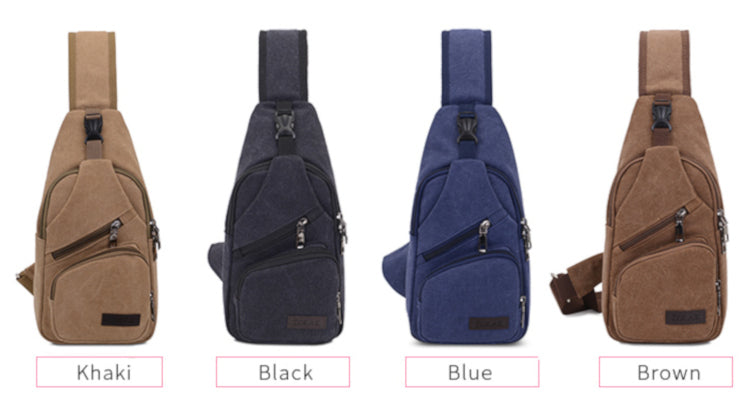 Single Strap Canvas Sling Messenger Cross Body Bag