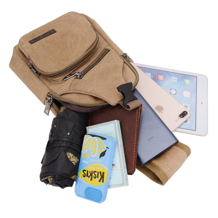 Single Strap Canvas Sling Messenger Cross Body Bag