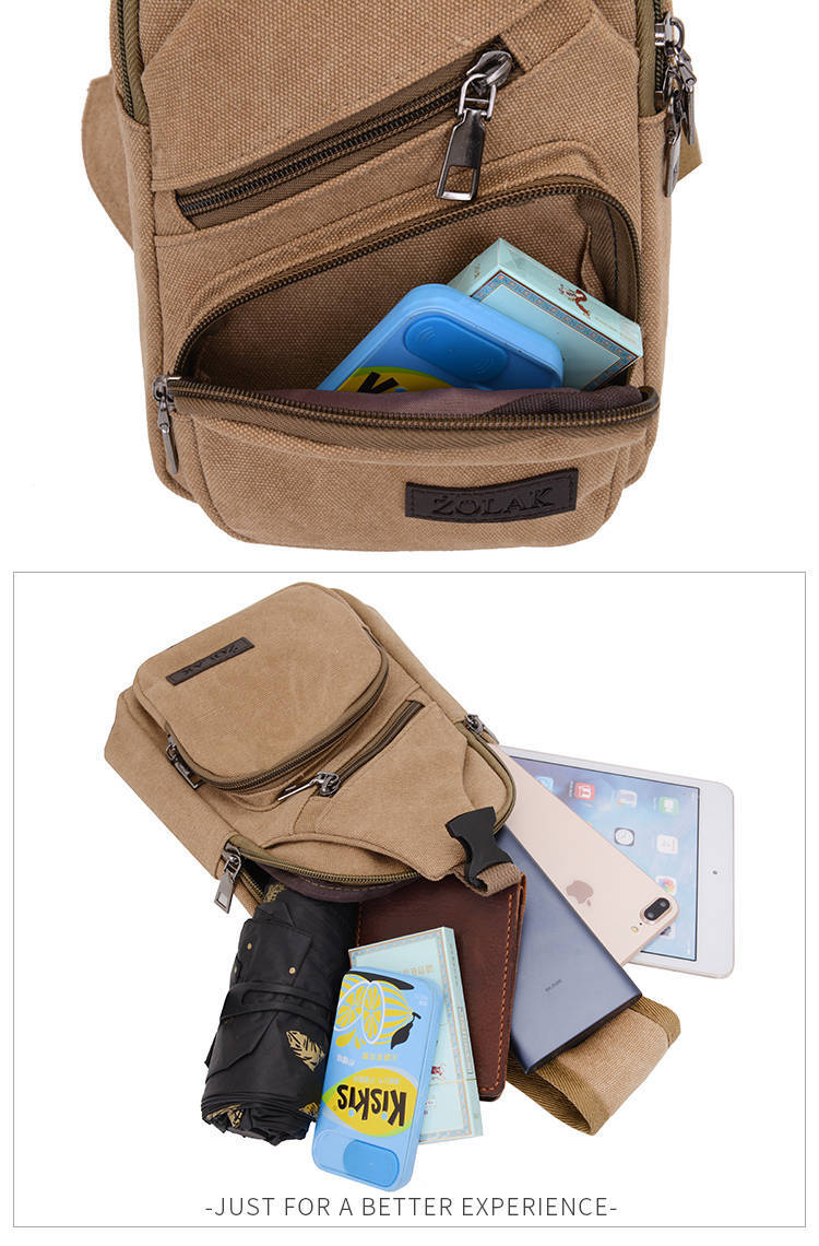 Single Strap Canvas Sling Messenger Cross Body Bag