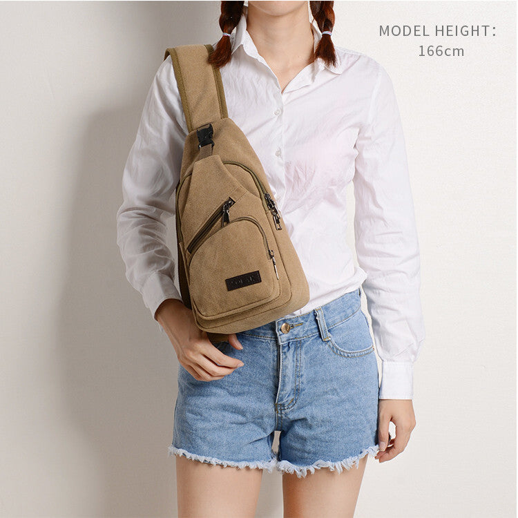 Single Strap Canvas Sling Messenger Cross Body Bag
