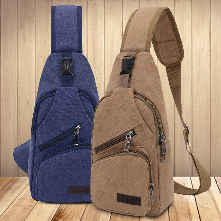 Single Strap Canvas Sling Messenger Cross Body Bag