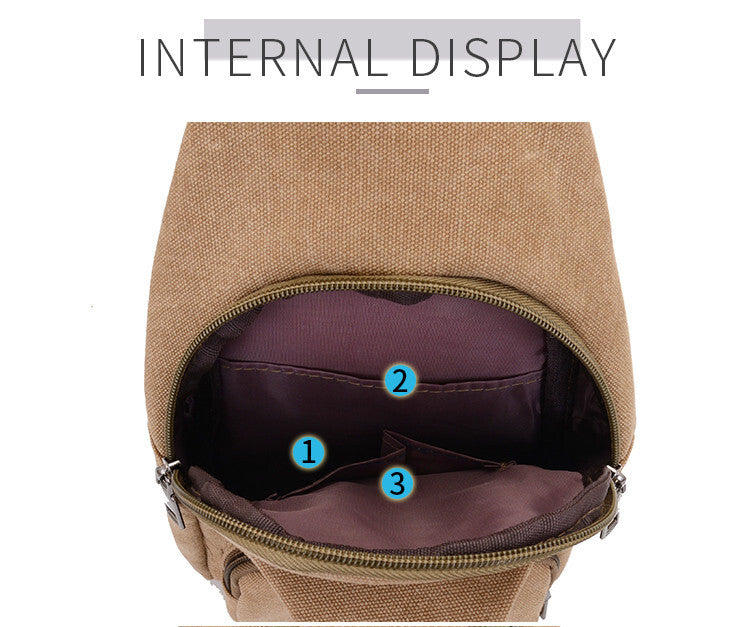 Single Strap Canvas Sling Messenger Cross Body Bag