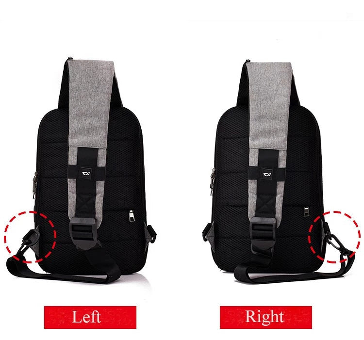 Anti-Theft Sports Shoulder Chest Bag with USB Charge