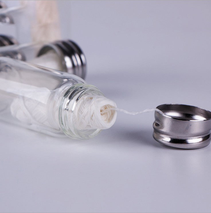Natural Silk Dental Floss in Glass Bottle