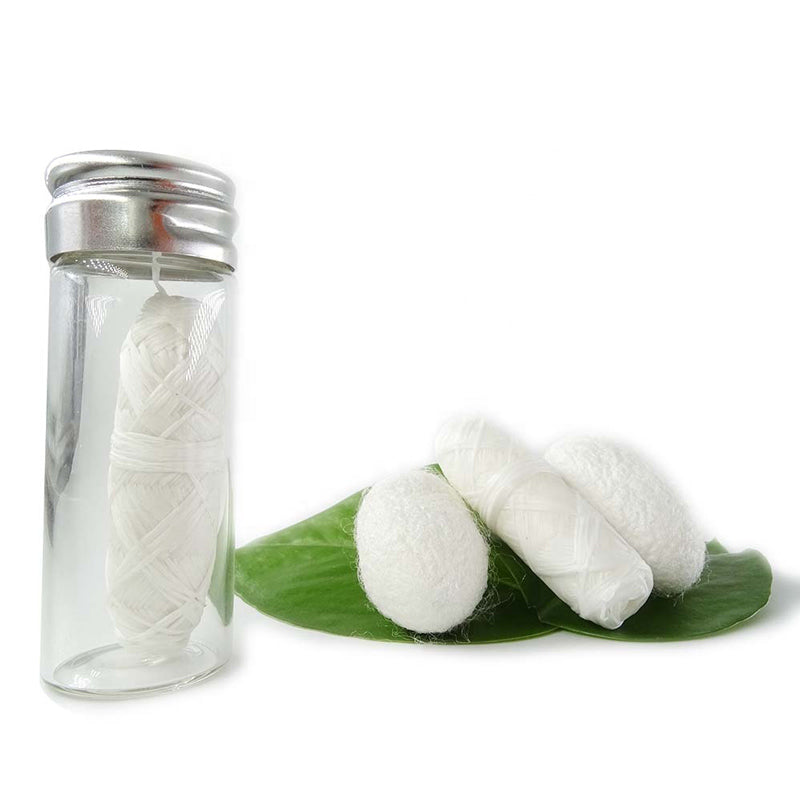 Natural Silk Dental Floss in Glass Bottle