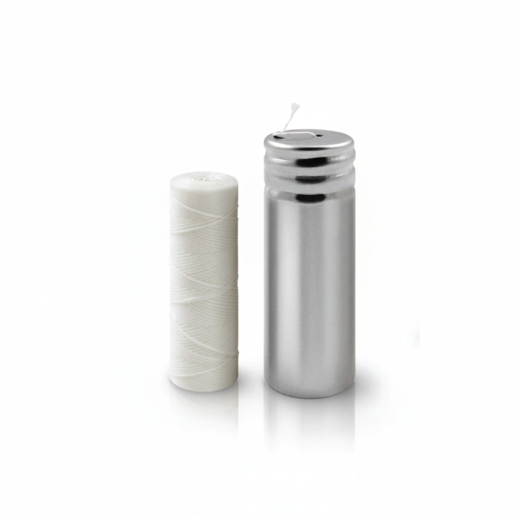 Natural Silk Dental Floss in Stainless Steel Bottle