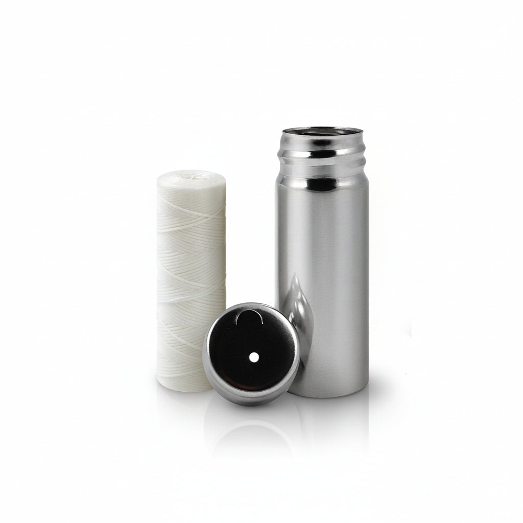 Natural Silk Dental Floss in Stainless Steel Bottle