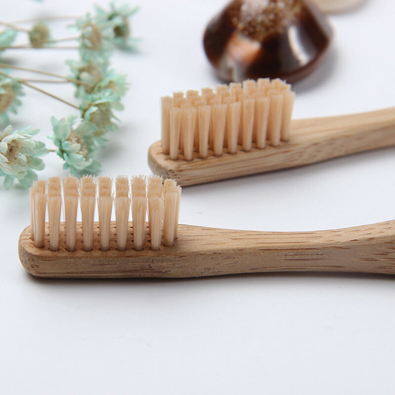 Soft Flat Bristle Bamboo Toothbrush