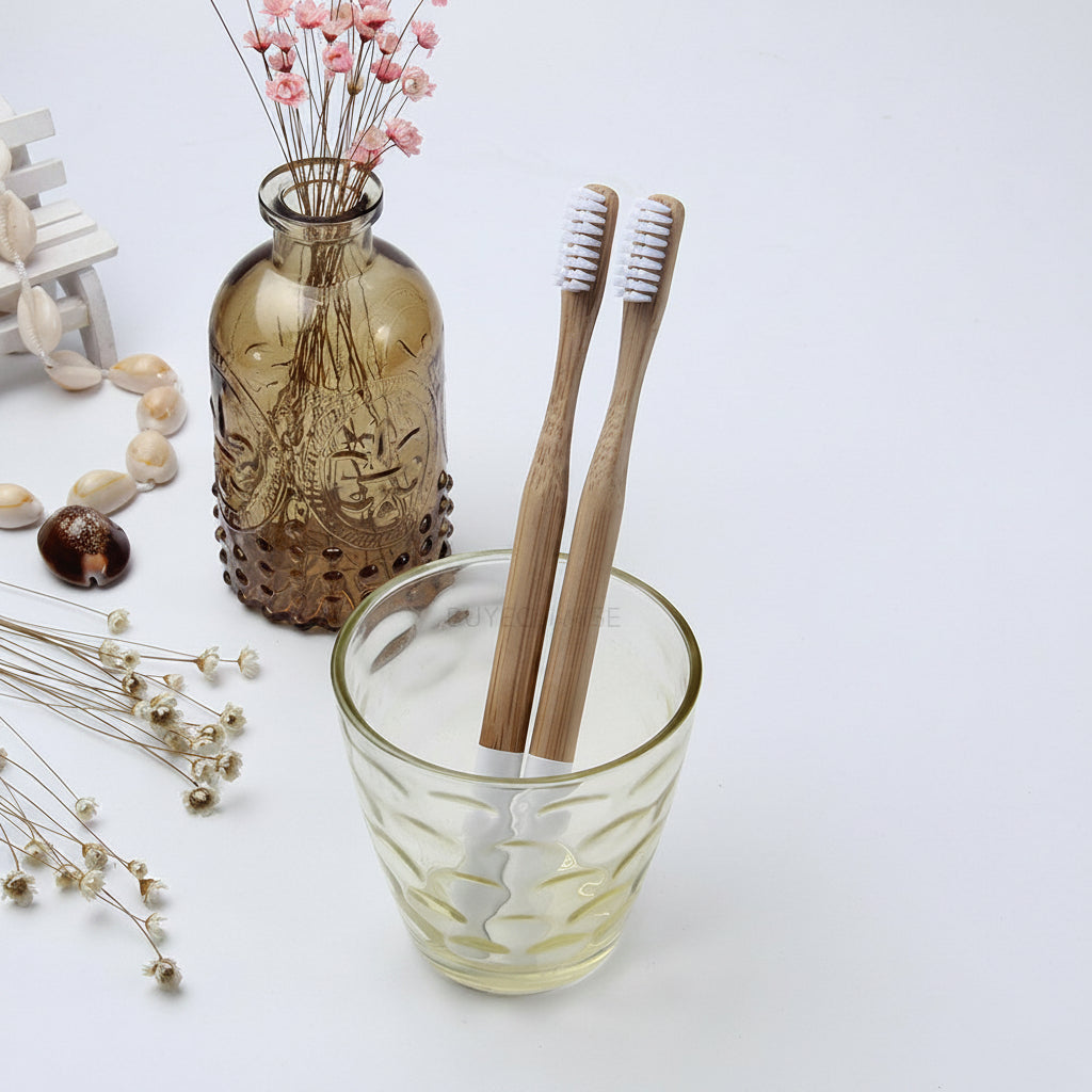 Soft Flat Bristle Bamboo Toothbrush
